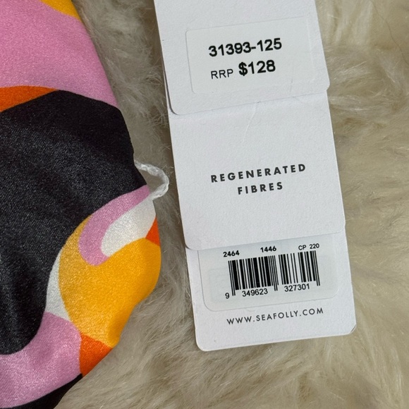 Seafolly Rio Drawstring Bikini Top Beaded‎ Beach Vacation Pool Resort Size 4 S - Picture 5 of 10